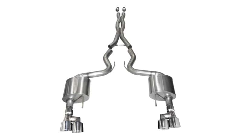 CORSA Performance — Corsa 2018-2023 Ford Mustang 5.0L 3in Sport Cat-Back Dual Rear Exit 4in Polished Pro-Series Tips
Exhaust - view 2