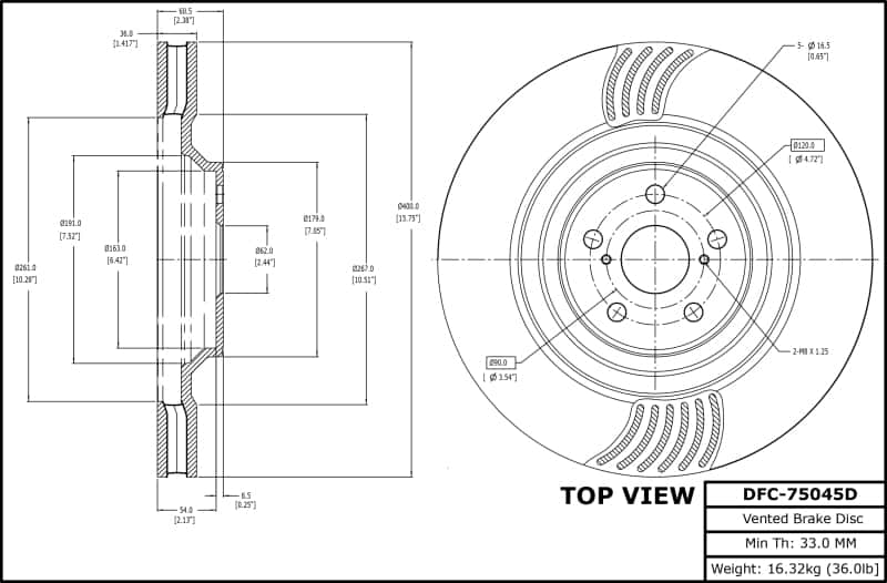 DFC — DFC 18-23 Lexus LC500 Right Front GeoSPEC Coated Rotor - view 6