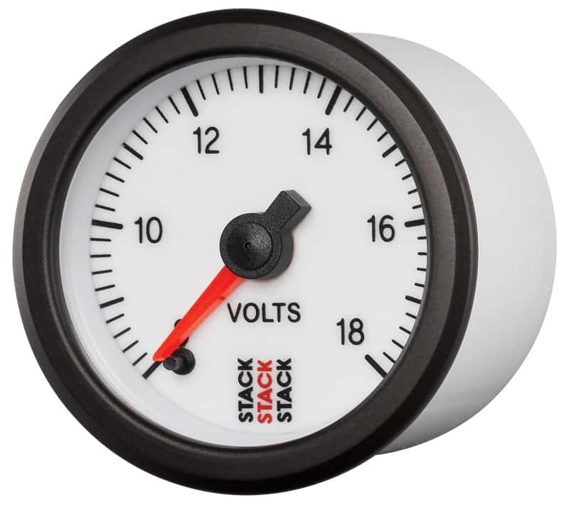 AutoMeter — Autometer Stack 52mm 8-18V Pro Stepper Motor Battery Voltage Gauge - White
Ga Vlt ProStpr W 18v - view 2