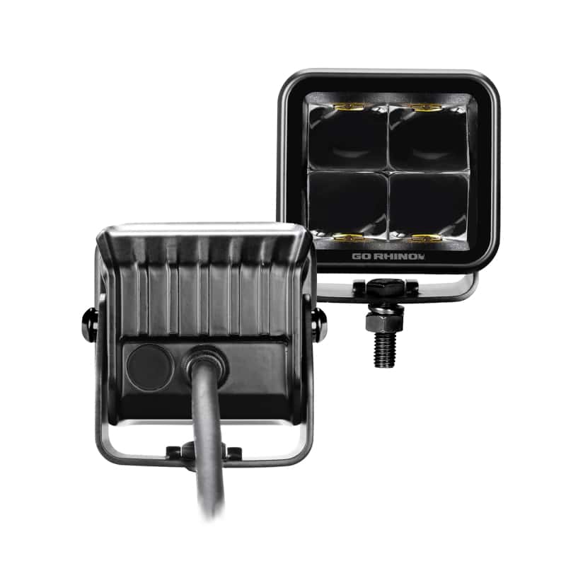 Go Rhino — Go Rhino Xplor Blackout Series Cube LED Spot Light Kit (Surface/Threaded Stud Mnt) 2x2 - Blk (Pair)
BLK - Two 2x2 Lights - view 2