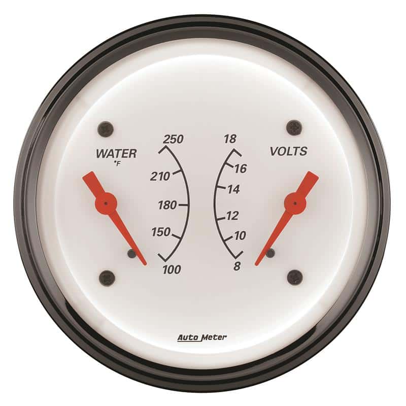 AutoMeter — AutoMeter Gauge Dual Wtmp & Volt 3-3/8in. 250 Deg. F & 18V Elec Arctic White
GA 3.4" WTMP/VOLT AW - view 3