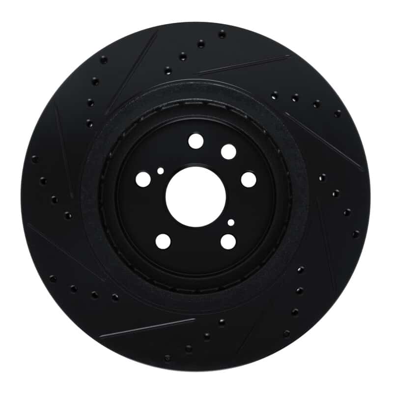 R1 Concepts — R1 20-25 Lexus RX350 Front Right Drilled & Slotted Black Brake Rotor - view 5