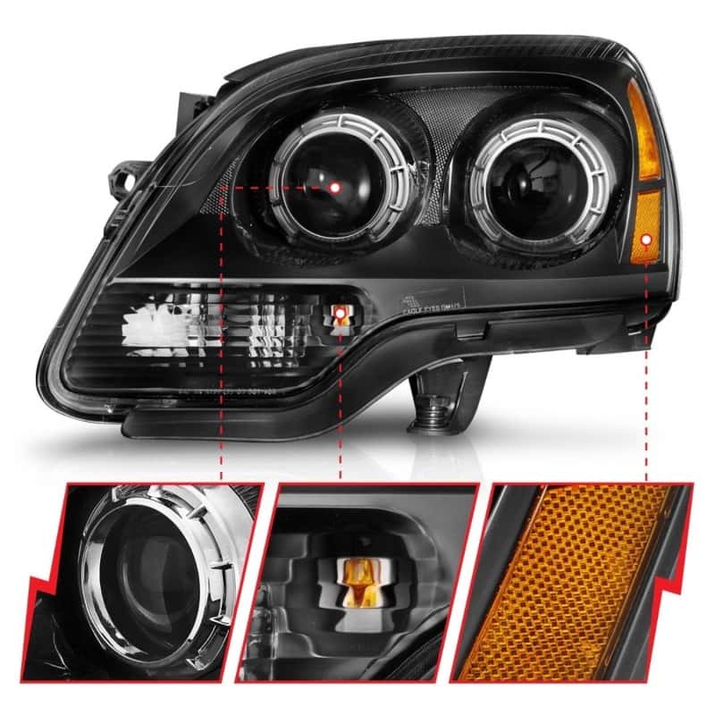 ANZO — ANZO 2007-2012 GMC Acadia Projector Headlights Black Housing
Head Light Set
HdLt - view 4
