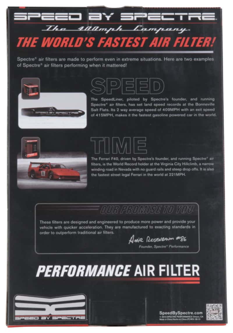 Spectre — Spectre 13-18 Nissan Pathfinder 3.5L V6 F/I Replacement Air Filter
Spectre Replacement
Air Filter - view 11