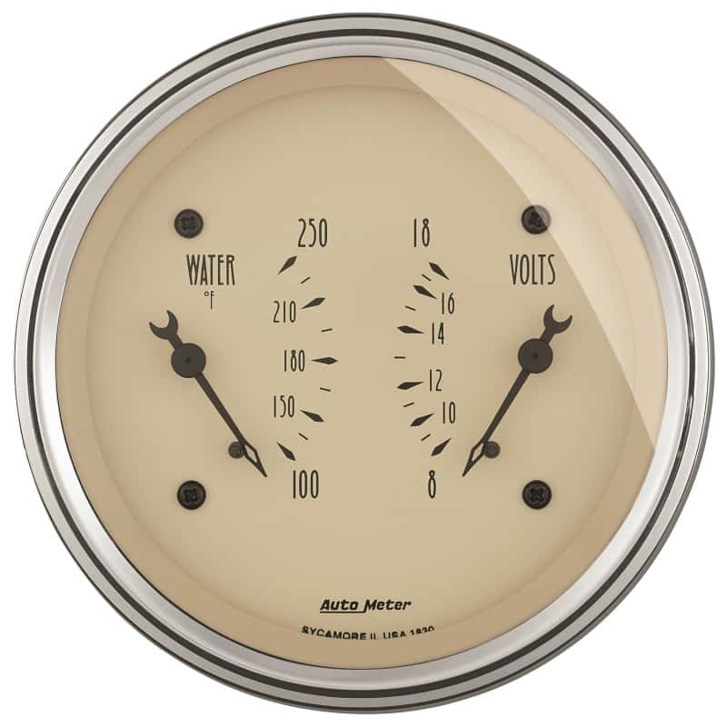 AutoMeter — AutoMeter Gauge Dual Wtmp & Volt 3-3/8in. 250 Deg. F & 18V Elec Antique Beige
GA 3.4" WTMP/VOLT AB - view 2
