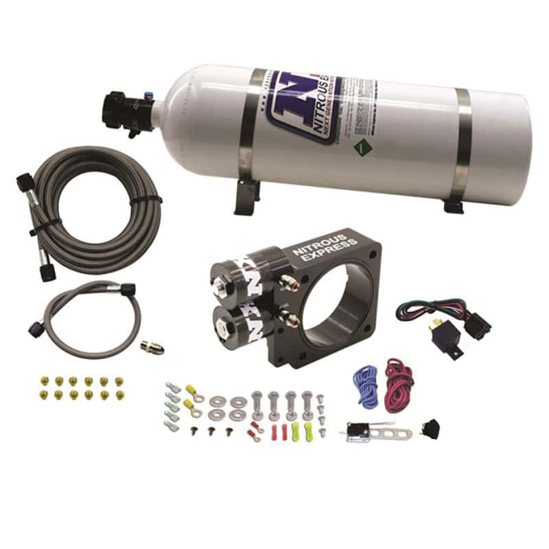 Nitrous Express — Nitrous Express 86-93 Ford Mustang GT 5.0L (Pushrod) Nitrous Plate Kit w/15lb Bottle
Injection System Kit
The Nitrous Express - view 2