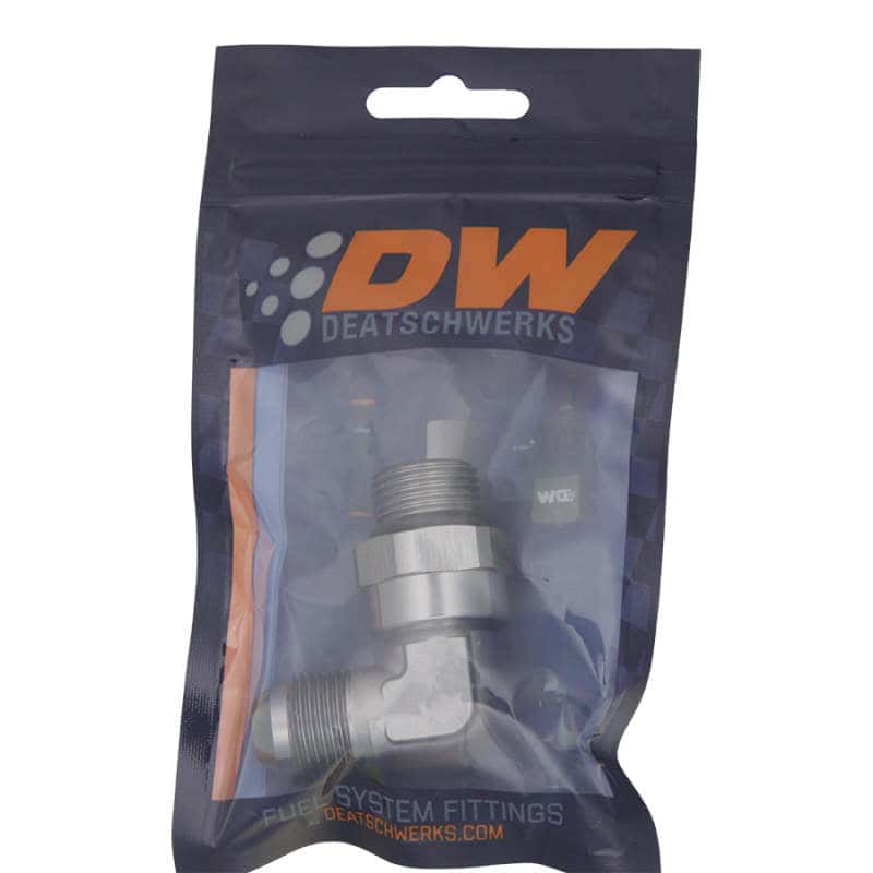 DeatschWerks — DeatschWerks 8AN ORB Male Swivel to 8AN Male Flare 90-Degree Fitting - Anodized DW Titanium
Lines & Fittings - view 2