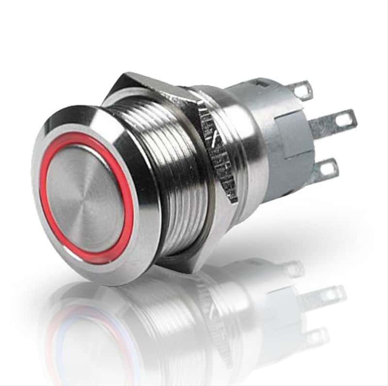 Hella — Hella Switch Push Stainless Steel SPST LED Red 12V - view 1