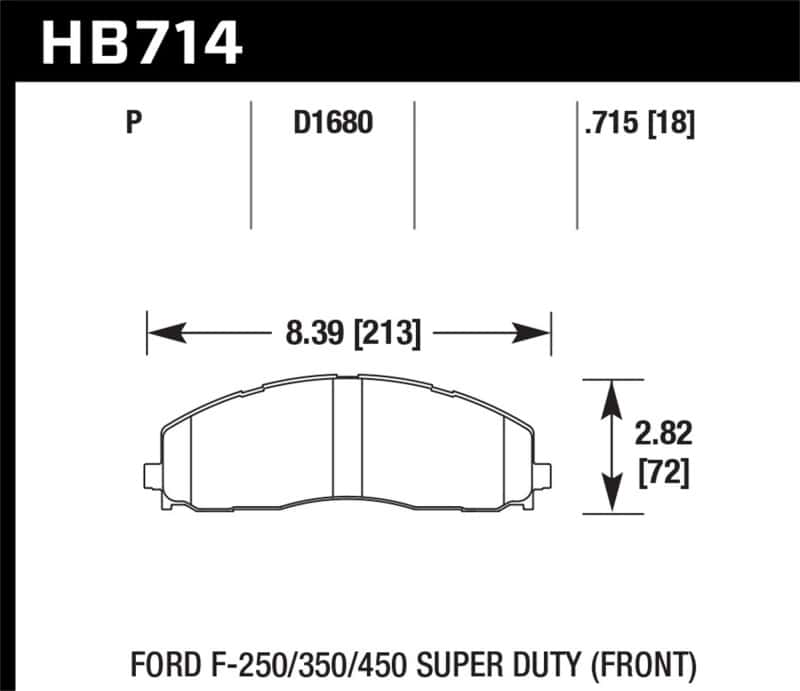Hawk Performance — Hawk 2015 Ford F-250/350/450 Super Duty Front Brake Pads
Disc Brake Pad - view 2