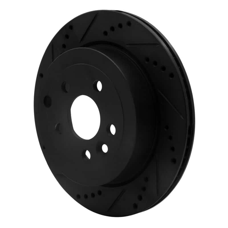 R1 Concepts — R1 08-12 Land Rover LR2 Rear Left Drilled & Slotted Black Brake Rotor
R1 Brake Rotor Drill - view 2