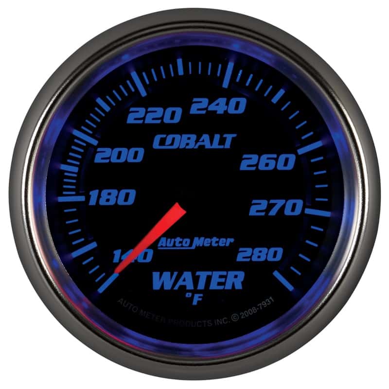 AutoMeter — Autometer Cobalt 66.7mm 140-280 degree F. Water Temperature Gauge
GA 2.6" WT 280F M CB - view 10