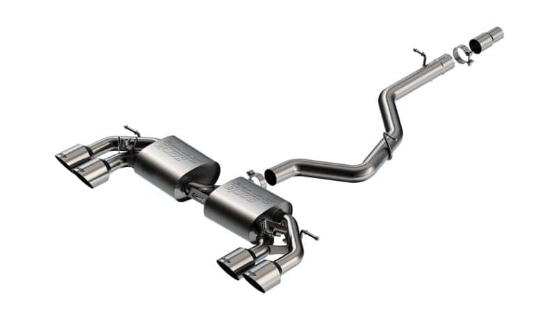 Borla — Borla 22-25 Volkswagen Golf R S-type Cat-Back Exhaust - Dual 4.5in Stainless Brushed Tips w/ Logo
Cat-Back System - view 1