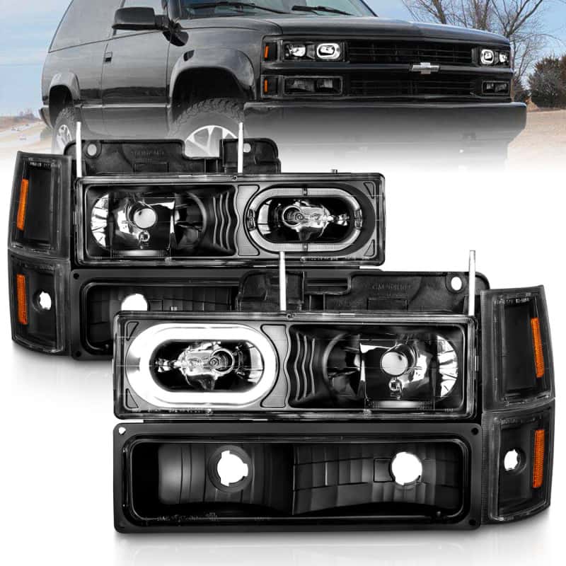 ANZO — ANZO 88-98 Chevrolet C1500 Crystal Headlights Black Housing w/ Signal and Side Marker Lights
Head Light Set
HdLtSet - view 2