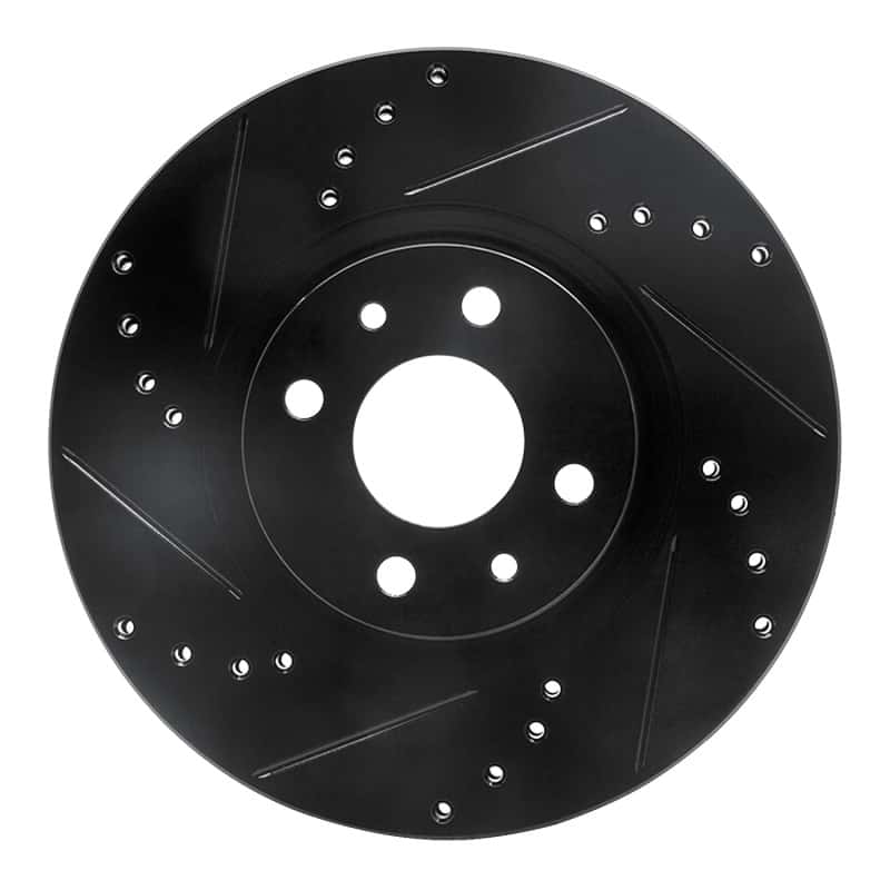 R1 Concepts — R1 2012-2019 Fiat 500E Front Left Drilled & Slotted Black Brake Rotor
R1 Brake Rotor Drill - view 1