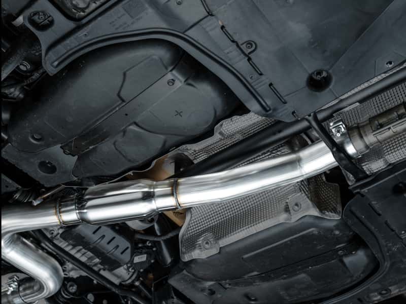 AWE Tuning — AWE MK8 Volkswagen Golf R 3in Track Edition Quad Exhaust - Diamond Black Tips
Track Catback - view 3