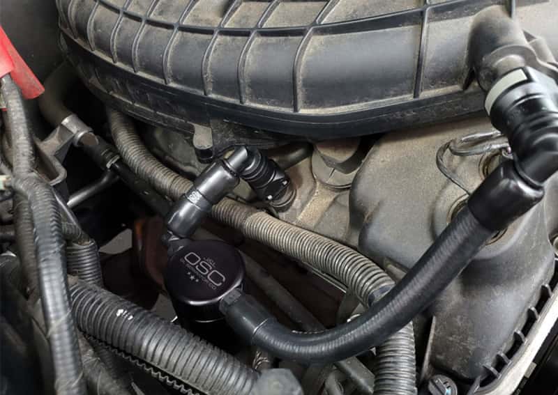 J&L — J&L 11-17 Ford Mustang V6 Passenger Side Oil Separator 3.0 V2 - Black Anodized
Oil Separator - view 2