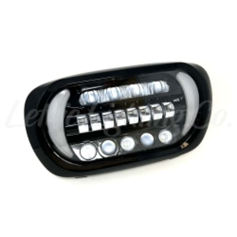 Letric Lighting — Letric Lighting 96-13 Early Road Glide LED Black/Chrome Headlight with Turn Signals - view 2