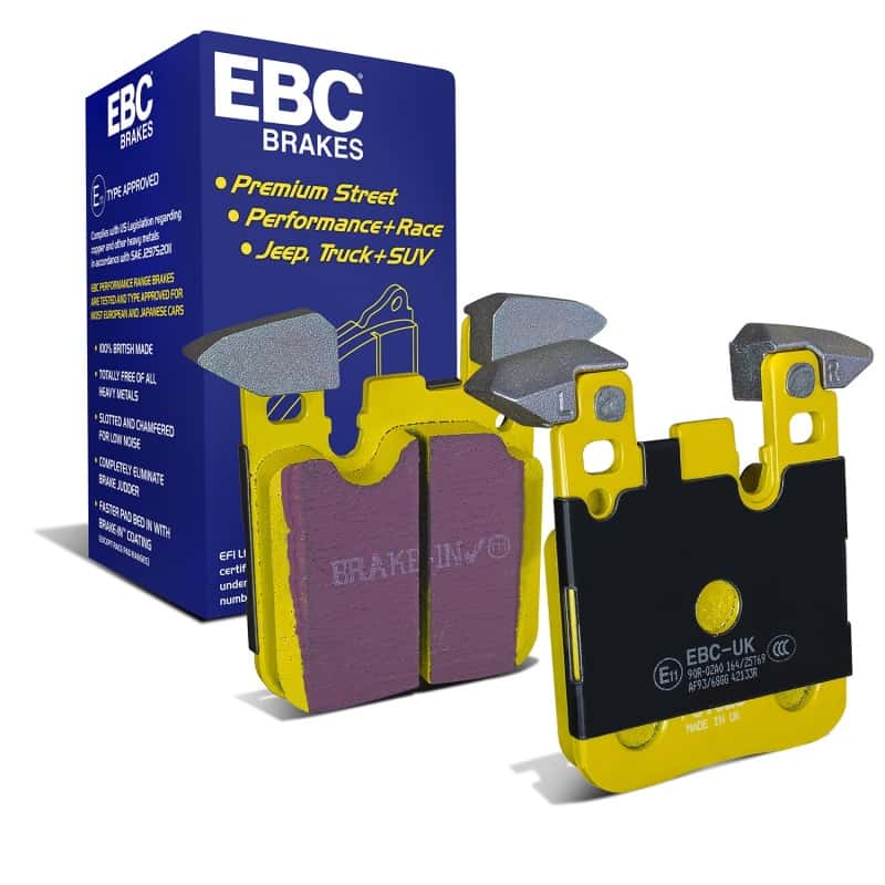 EBC — EBC 14+ BMW M3 3.0 Twin Turbo (F80) Yellowstuff Rear Brake Pads
Disc Brake Pad - view 2