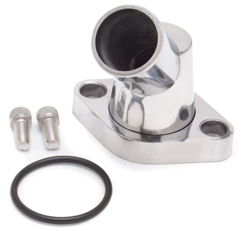 Edelbrock — Edelbrock Waterneck SBC/BBC 45-Degree Two-Piece Cast Swivel Polished
CHROME/PRO-FLO - view 1