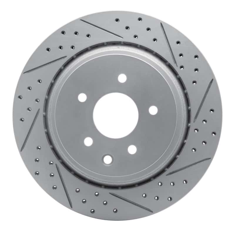 R1 Concepts — R1 07-15 Infiniti Q60 Rear Right Drilled & Slotted Geo-Carbon Rotor - view 1