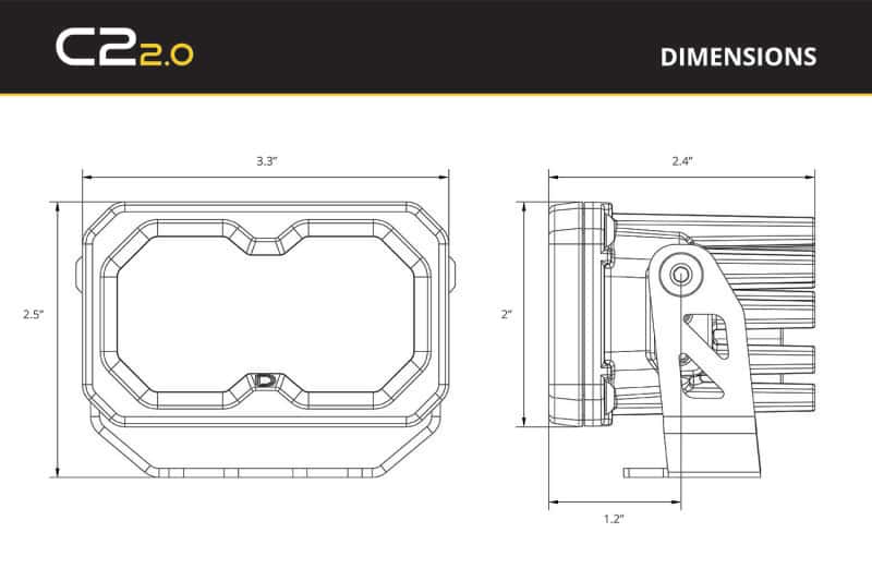 Diode Dynamics — Diode Dynamics Stage Series 1 3/4 In Roll Bar Reverse Light Kit SSC2 Pro (Pair) - view 9