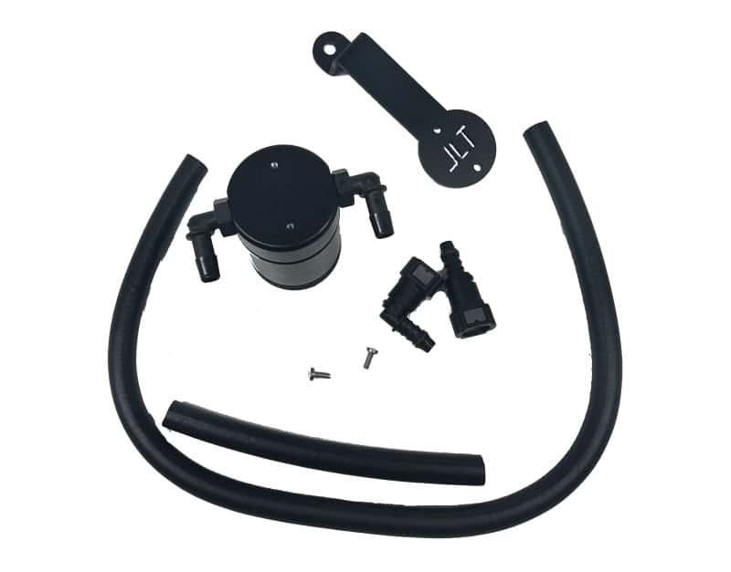 J&L — J&L 05-10 Ford Mustang GT/Bullitt/Saleen Passenger Side Oil Separator 3.0 - Black Anodized
Oil Separator - view 2