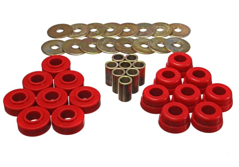 Energy Suspension — Energy Suspension GM Body Mount Set W/Hardware - Red
BodyMntBshKt - view 4