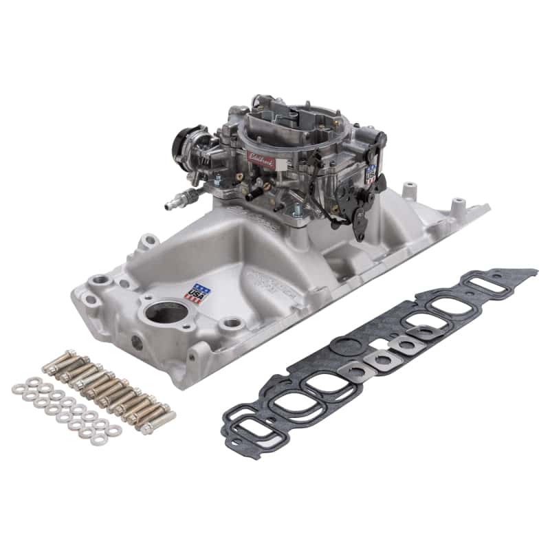 Edelbrock — Edelbrock Manifold And Carb Kit Performer RPM Big Block Chevrolet Oval Port Natural Finish
POWER PKG - view 5