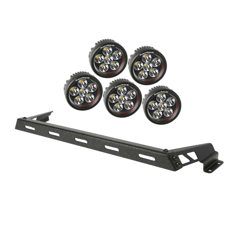 Rugged Ridge — Rugged Ridge 07-18 Jeep Wrangler JK Black 5 Round LED Hood Mounted Light Bar Kit
OFFROAD_LIGHTING
LED Light Bar - view 2