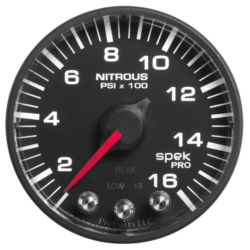 AutoMeter — Autometer Spek-Pro Gauge Nitrous Press 2 1/16in 1600psi Stepper Motor W/Peak & Warn Blk/Blk
GA 2" N2O BFB SPEK - view 10