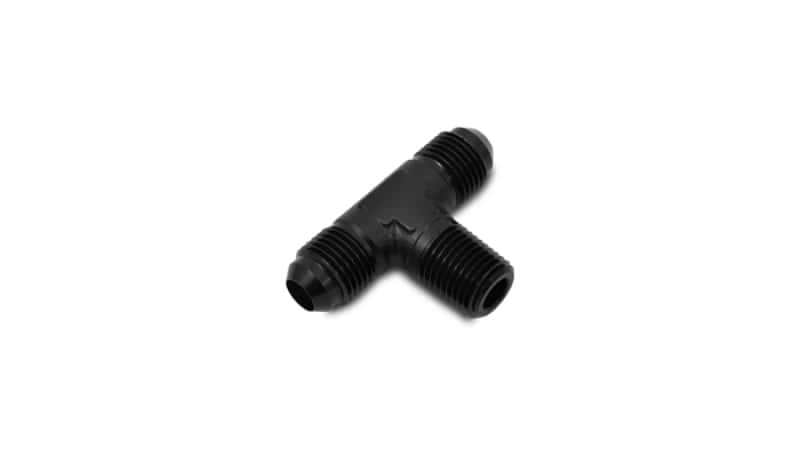 Vibrant — Vibrant -3AN x 1/8in NPT Flare to Pipe Tee Adapter Fitting - Aluminum
3AN-1/8"NPTAlTAdptr
-3AN-1/8"NPTPipeTee
AN Fitting - view 3
