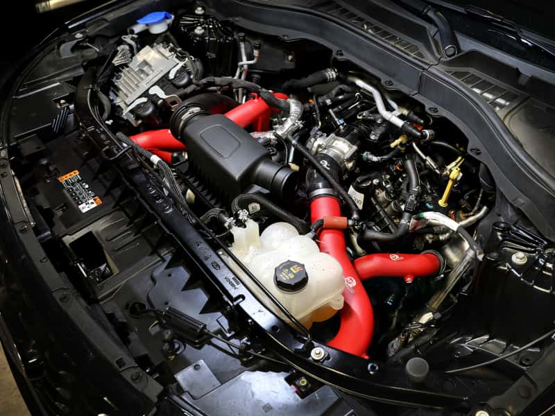 aFe — aFe 20-23 Ford Explorer ST V6 3.0L (tt) BladeRunner 2-3/4in Aluminum Cold Charge Pipe - Red
Cold Charge Pipe - view 7