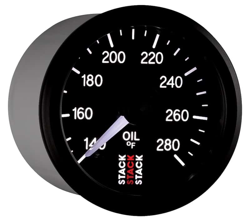 AutoMeter — Autometer Stack 52mm 140-280 Deg F 1/8in NPTF Male Pro Stepper Motor Oil Temp Gauge - Black
Ga OT ProStpr B 280F - view 6