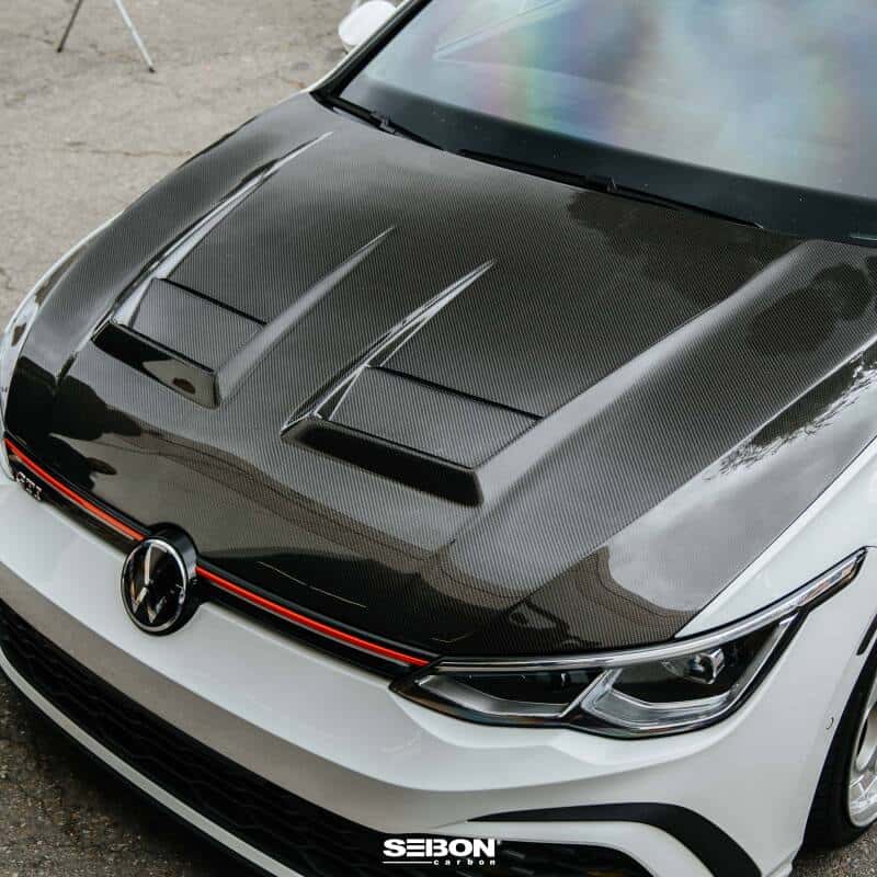 Seibon — Seibon 2022-2023 Volkswagen Golf GTI/R DV-Style Carbon Fiber Hood - view 10