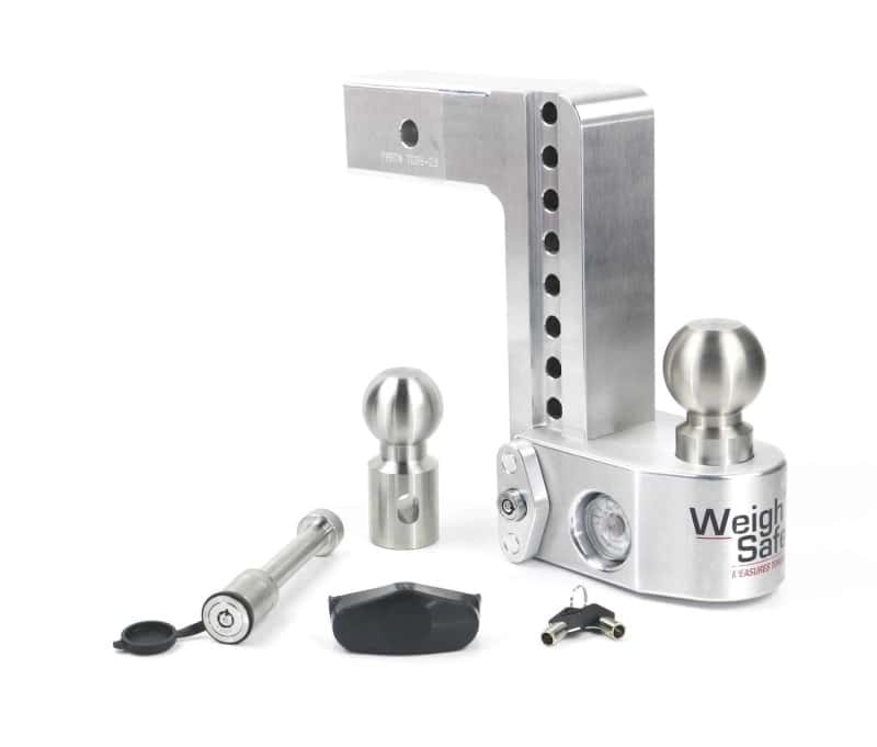 Weigh Safe — Weigh Safe 8in Drop Hitch w/Built-in Scale & 2.5in Shank (10K/18.5K GTWR) w/WS05 - Aluminum - view 1