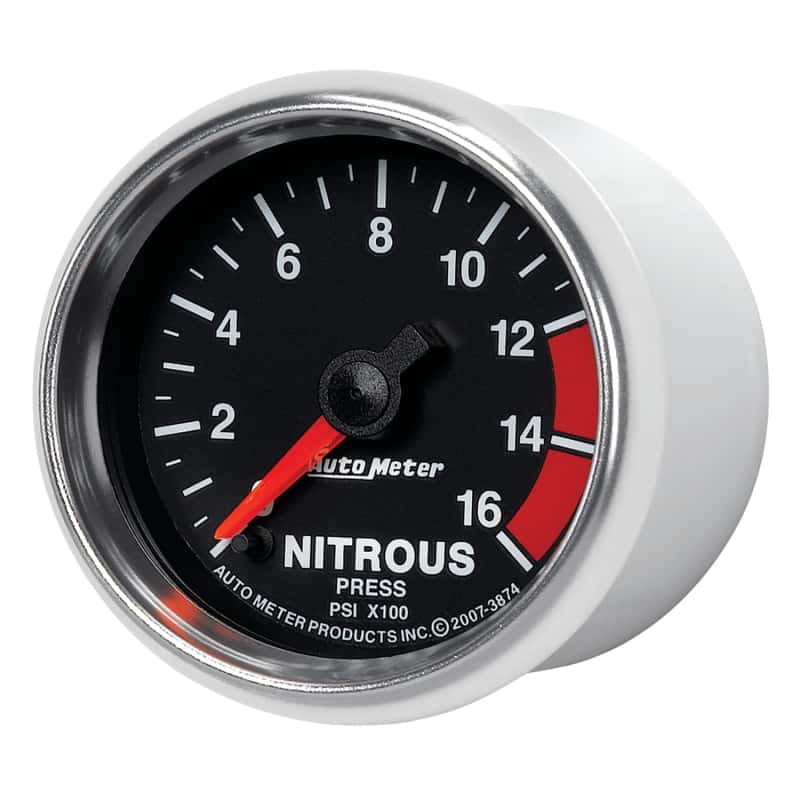 AutoMeter — Autometer GS 2 1/16in. 1600PSI Nitrous Fuel Pressure Gauge
2-1/16" NITROUS, 0-1 - view 8
