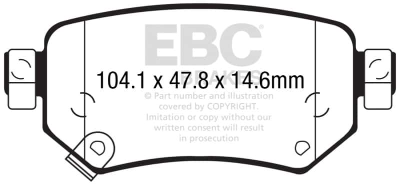 EBC — EBC 2016+ Mazda 6 2.5L Ultimax2 Rear Brake Pads
Disc Brake Pad - view 1