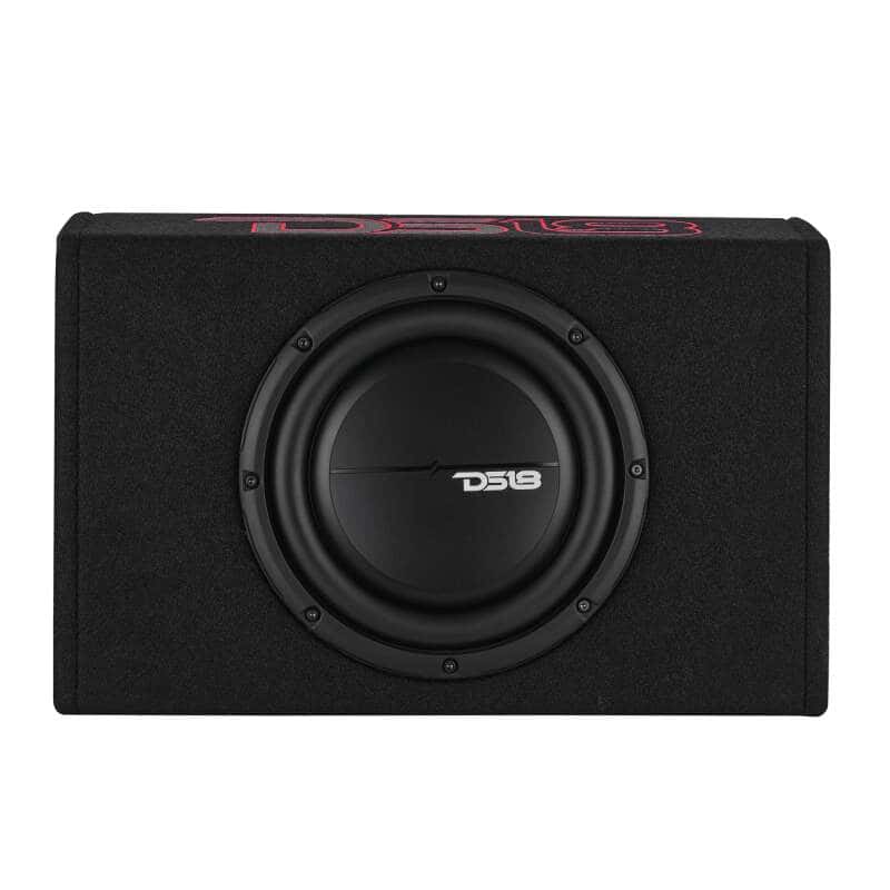 DS18 — DS18 Single 10in Shallow Enclosure w/ Subwoofer 350 Watts RMS Sealed Black Carpet - view 2