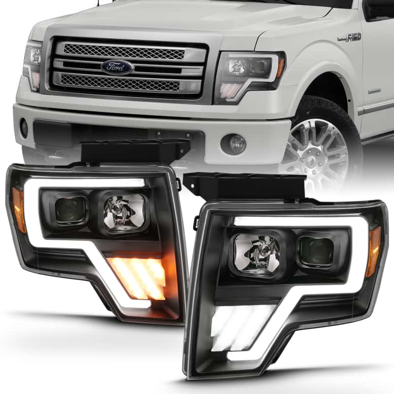 ANZO — ANZO 2009-2013 Ford F-150 Projector Light Bar G4 Switchback Headlights Black Amber
Head Light Set - view 9