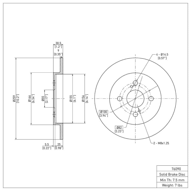 DFC — DFC 12-18 Toyota Yaris (USA/Canada) Rear GeoSPEC Coated Rotor
DFC Brake Rotor - view 6