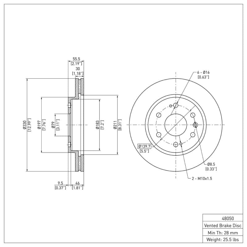 DFC — DFC 05-20 Cadillac XTS Front GeoSPEC Coated Rotor
DFC Brake Rotor - view 2