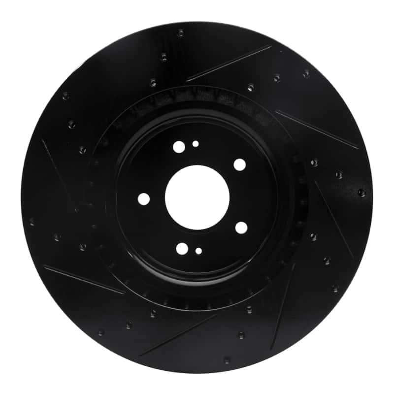 R1 Concepts — R1 18-22 Genesis G70 Front Right Drilled & Slotted Black Brake Rotor
R1 Brake Rotor Drill - view 5