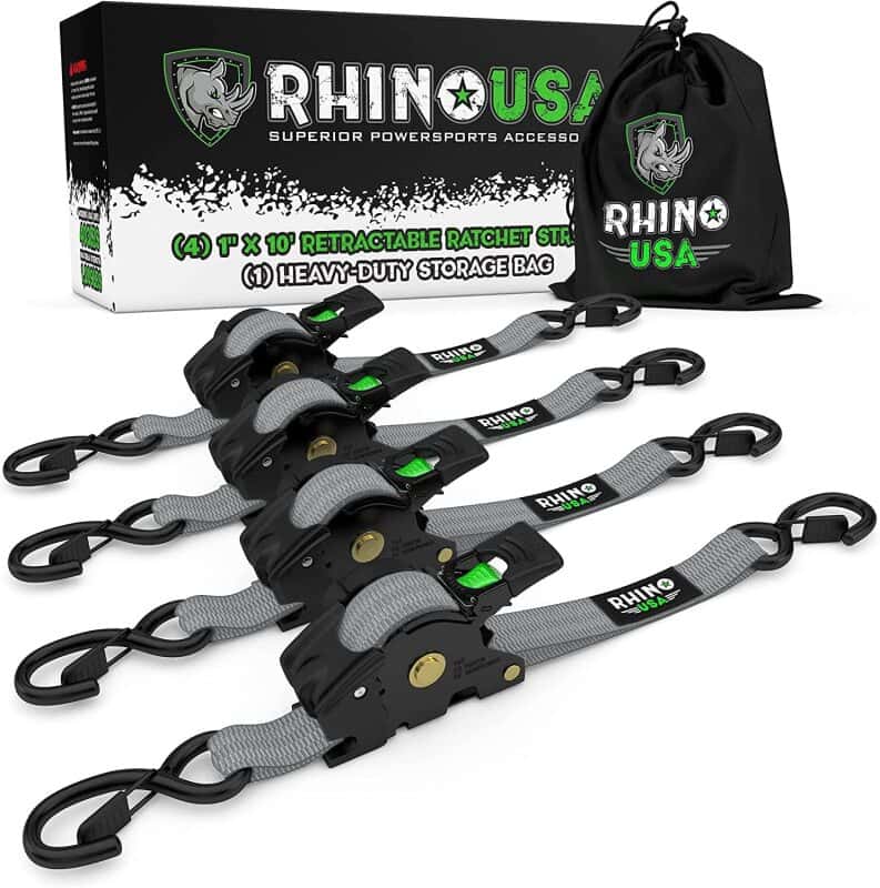 Rhino USA — Rhino USA Retractable Ratchet Straps (4Pk 1Inx10Ft) (Gray)
Tie Strap - view 1