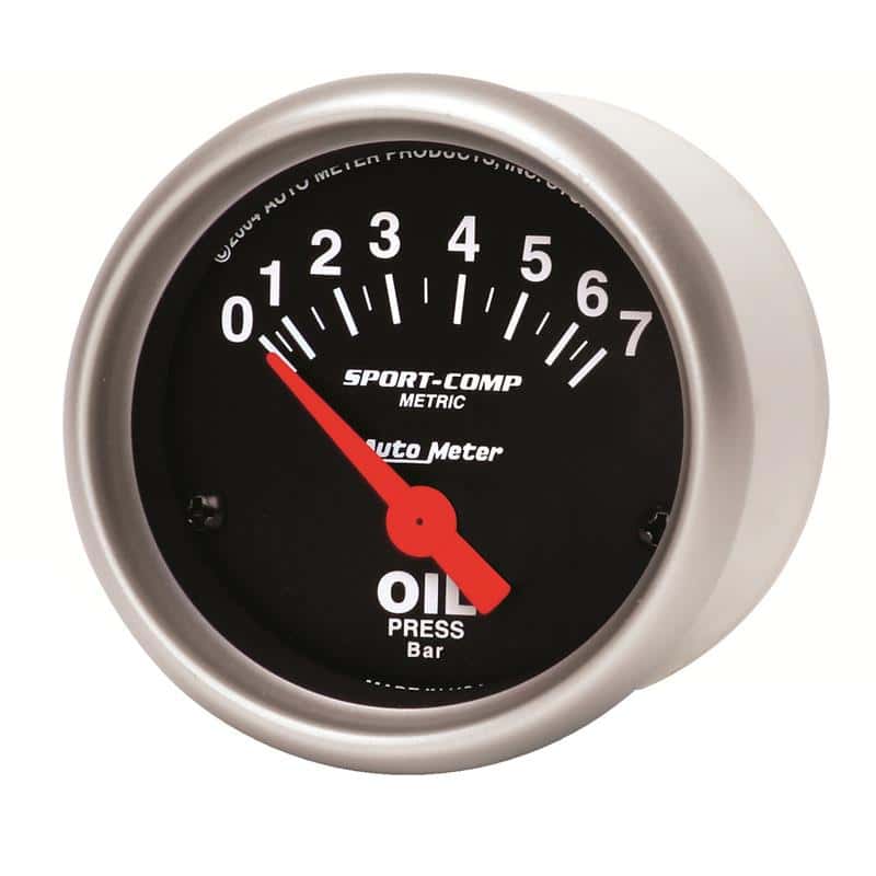 AutoMeter — Autometer Sport-Comp 52mm 0-7 Bar Short Sweep Electronic Oil Pressure Gauge
2" OIL PRESS, 0-7 BA - view 3