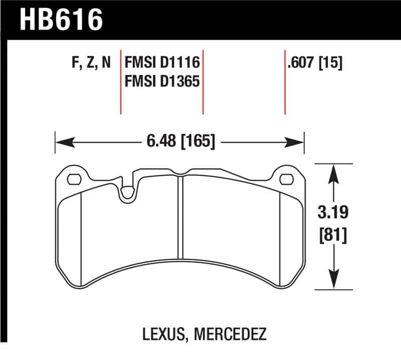 Hawk Performance — Hawk 08-09 Lexus IS-F HP+ Street Front Brake Pads
Disc Brake Pad - view 1