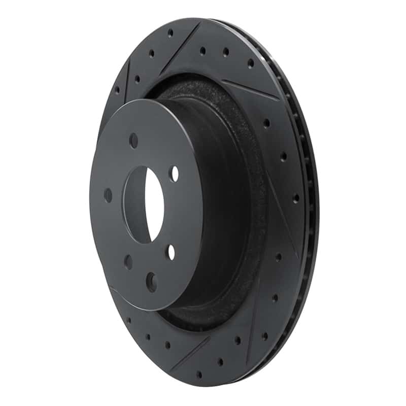 R1 Concepts — R1 07-15 Infiniti Q60 Rear Left Drilled & Slotted Black Brake Rotor
R1 Brake Rotor Drill - view 2