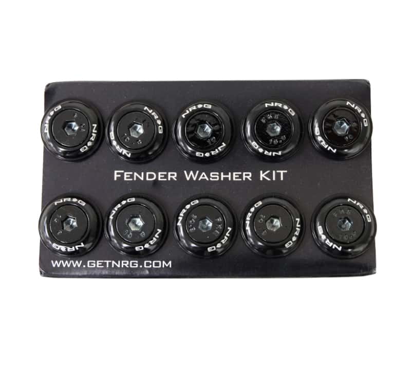 NRG — NRG Fender Washer Kit w/Color Matched M6 Bolt Rivets For Plastic (Black) - Set of 10 - view 3