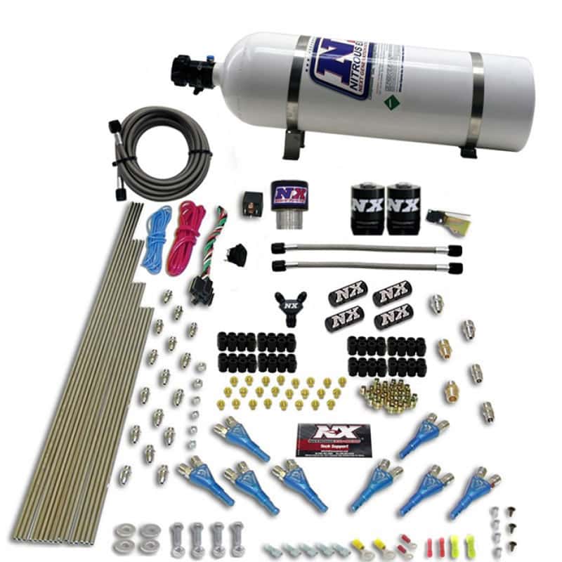 Nitrous Express — Nitrous Express Pro-Shk/Gas (200-600HP) 2 Fuel 1 Supershark Solenoid Nitrous Kit w/15lb Bottle
Injection System Kit
N2OSys - view 3