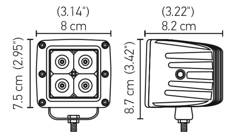 Hella — Hella HVF Cube 4 LED Off Road Kit - 3.1in 12W Spot Beam
Auxiliary Light - view 17