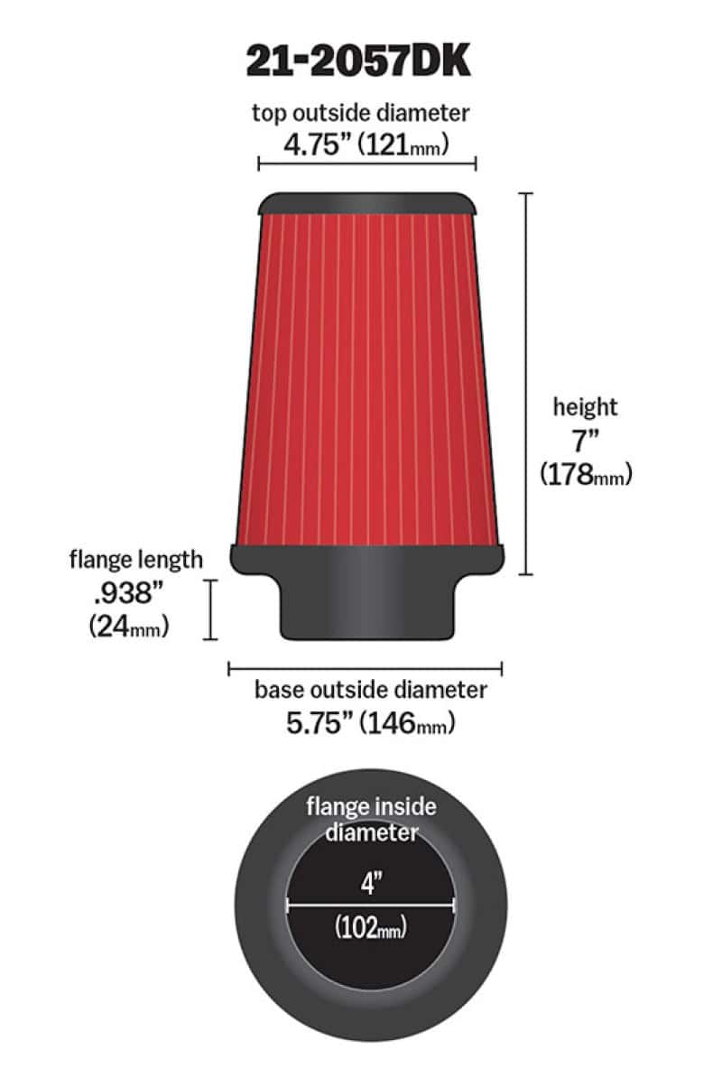 AEM Induction — AEM Dryflow 4in x 7in Dryflow
AEM DryFlow Air Filt
Air Filter - view 3